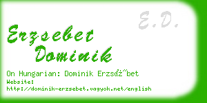 erzsebet dominik business card